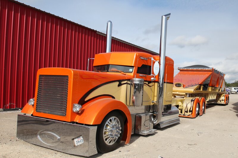 Custom Orange Semi-truck