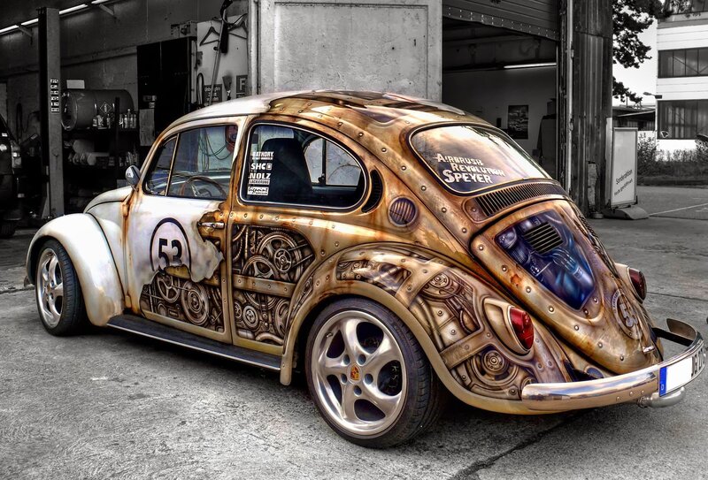 Custom Painted Beetle Car — Brown