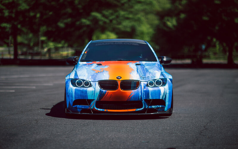 Custom-painted BMW Car