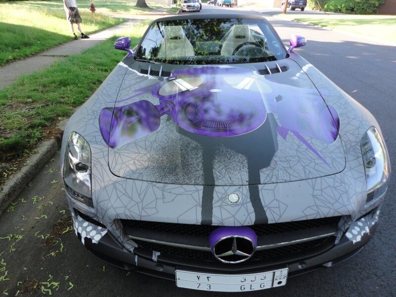 custom-painted mercedes sports car