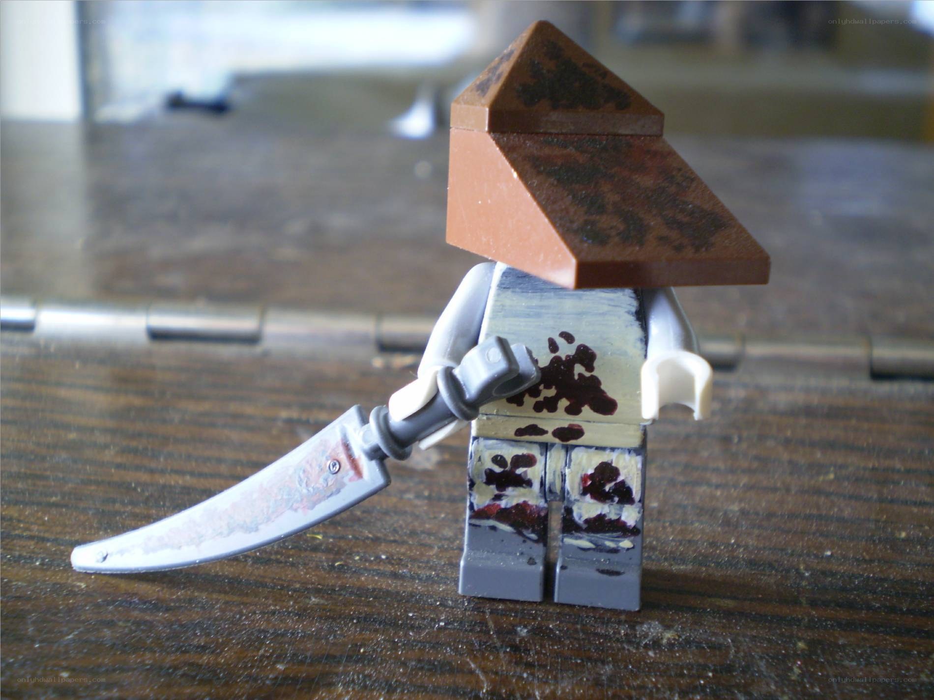 custom painted minifigure with knife