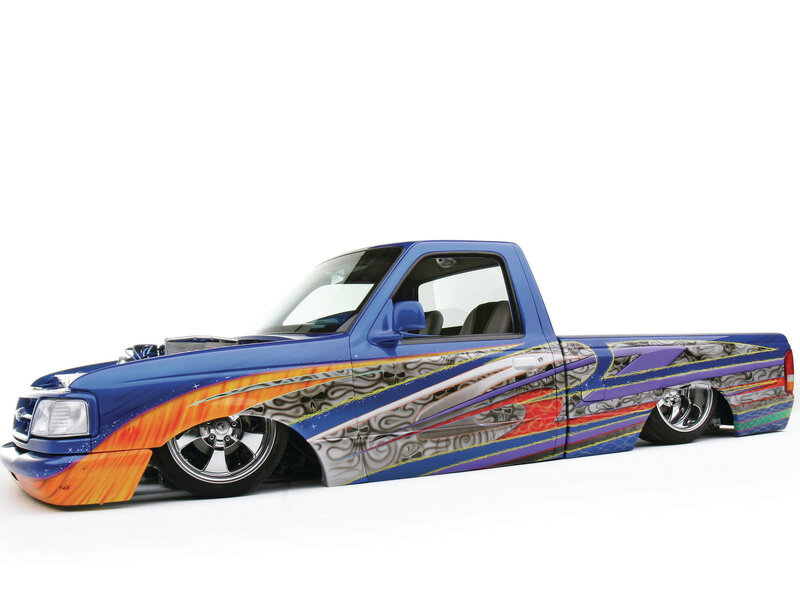 Custom-painted Pickup Truck — Blue, Dynamic