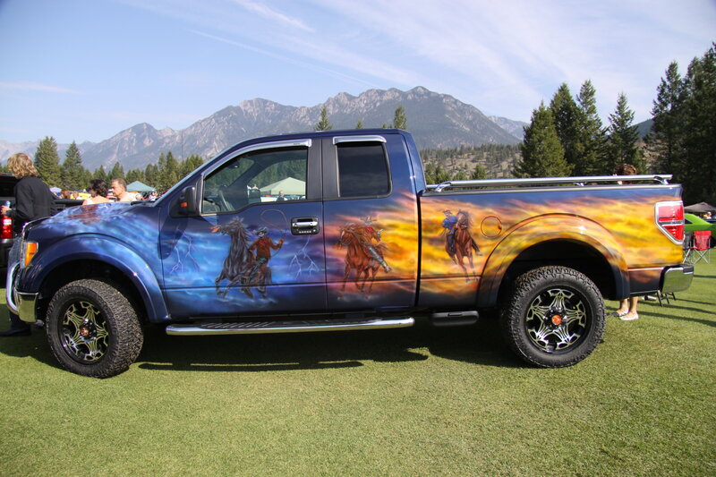 Custom-painted Pickup Truck — Blue, Outdoor