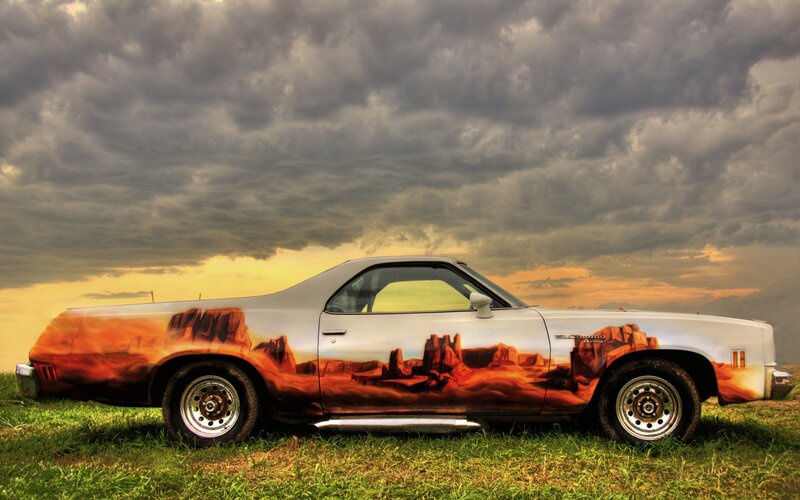 custom painted pickup truck