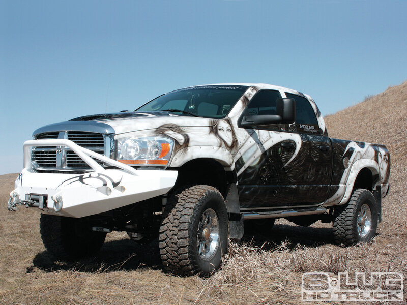 Custom-painted Pickup Truck — White