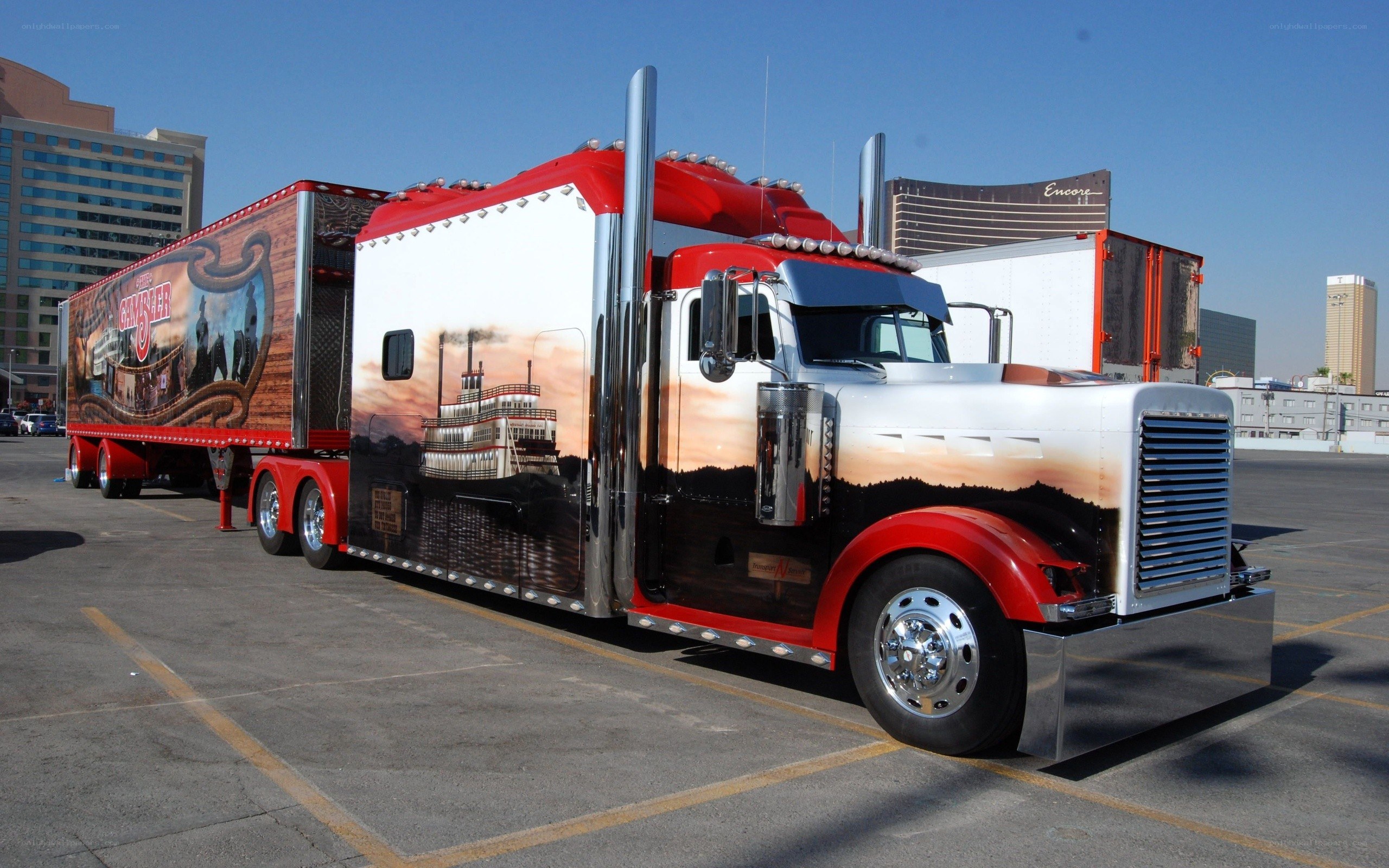 custom-painted semi-truck display