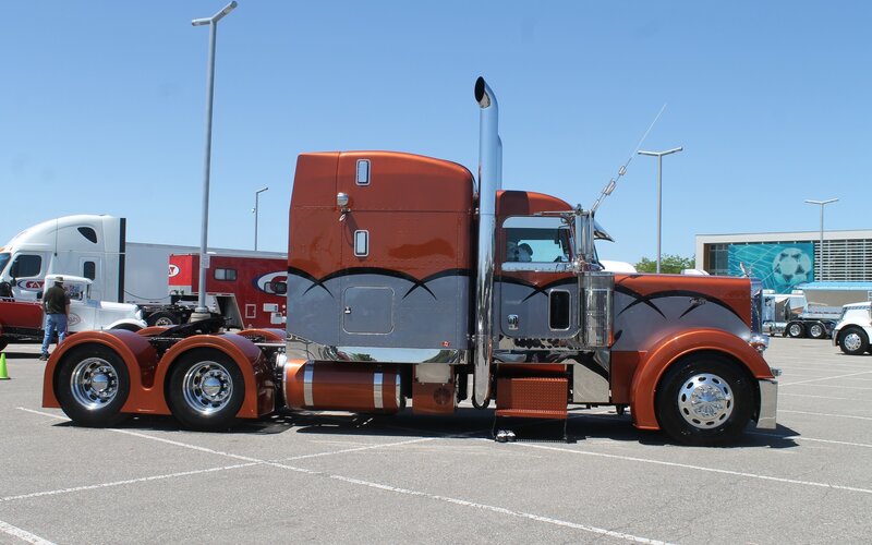 Custom-painted Semi-truck — Orange