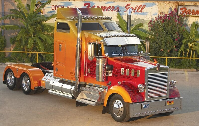 Custom-painted Semi-truck — Red