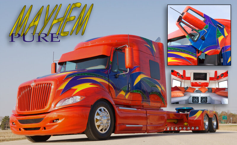 Custom-painted Semi-truck — Red, Vibrant