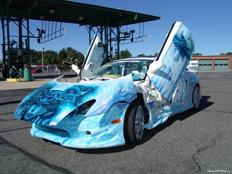 Custom-painted Sports Car — Blue