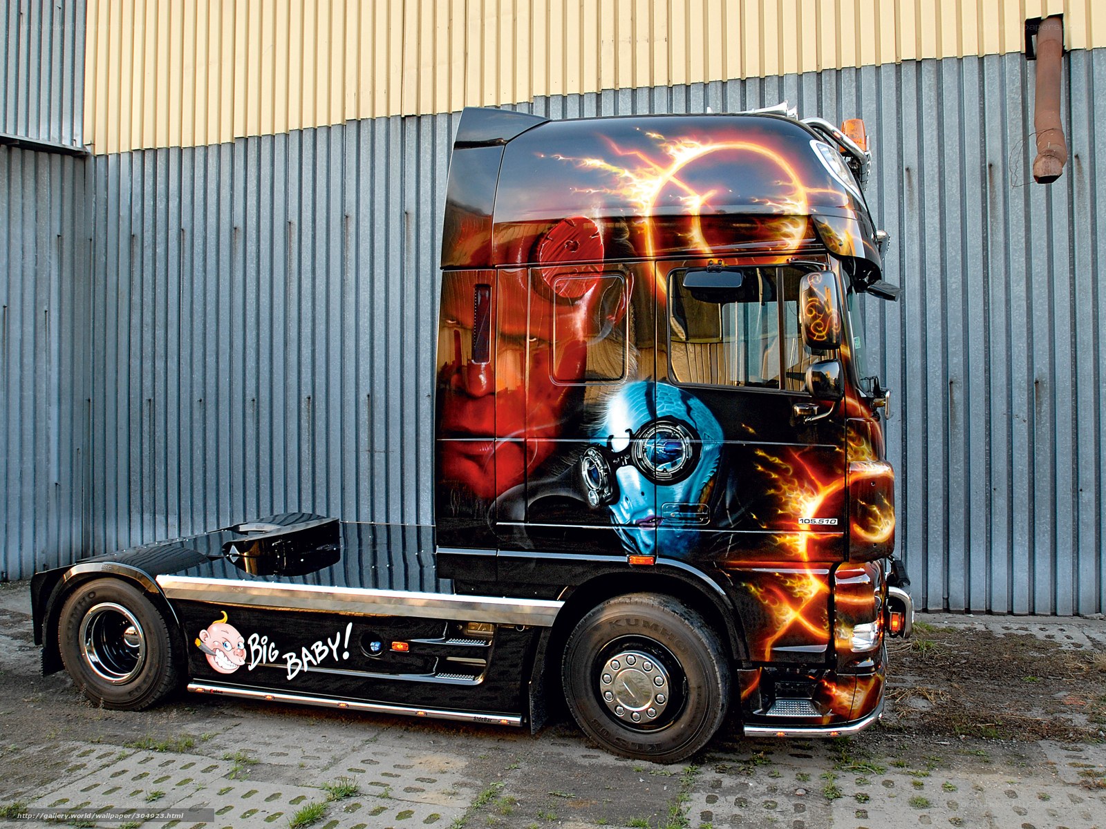 custom-painted truck with artwork