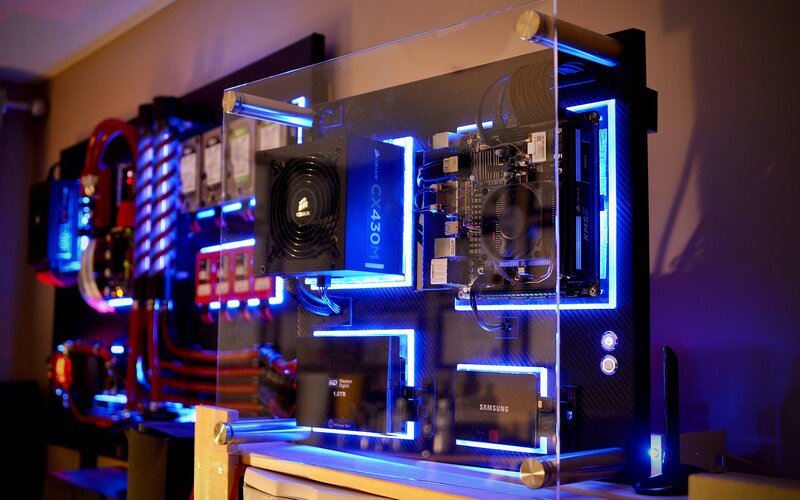 Custom Pc Build — Black, Technical, Photograph
