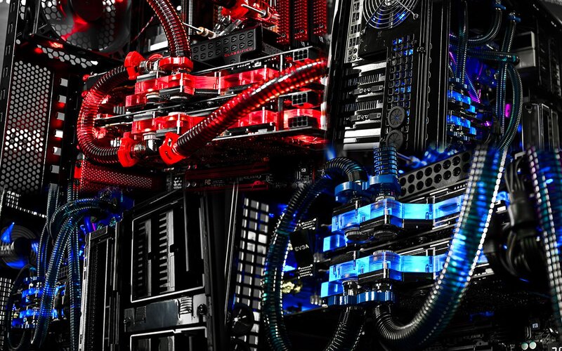 Custom PC with liquid cooling