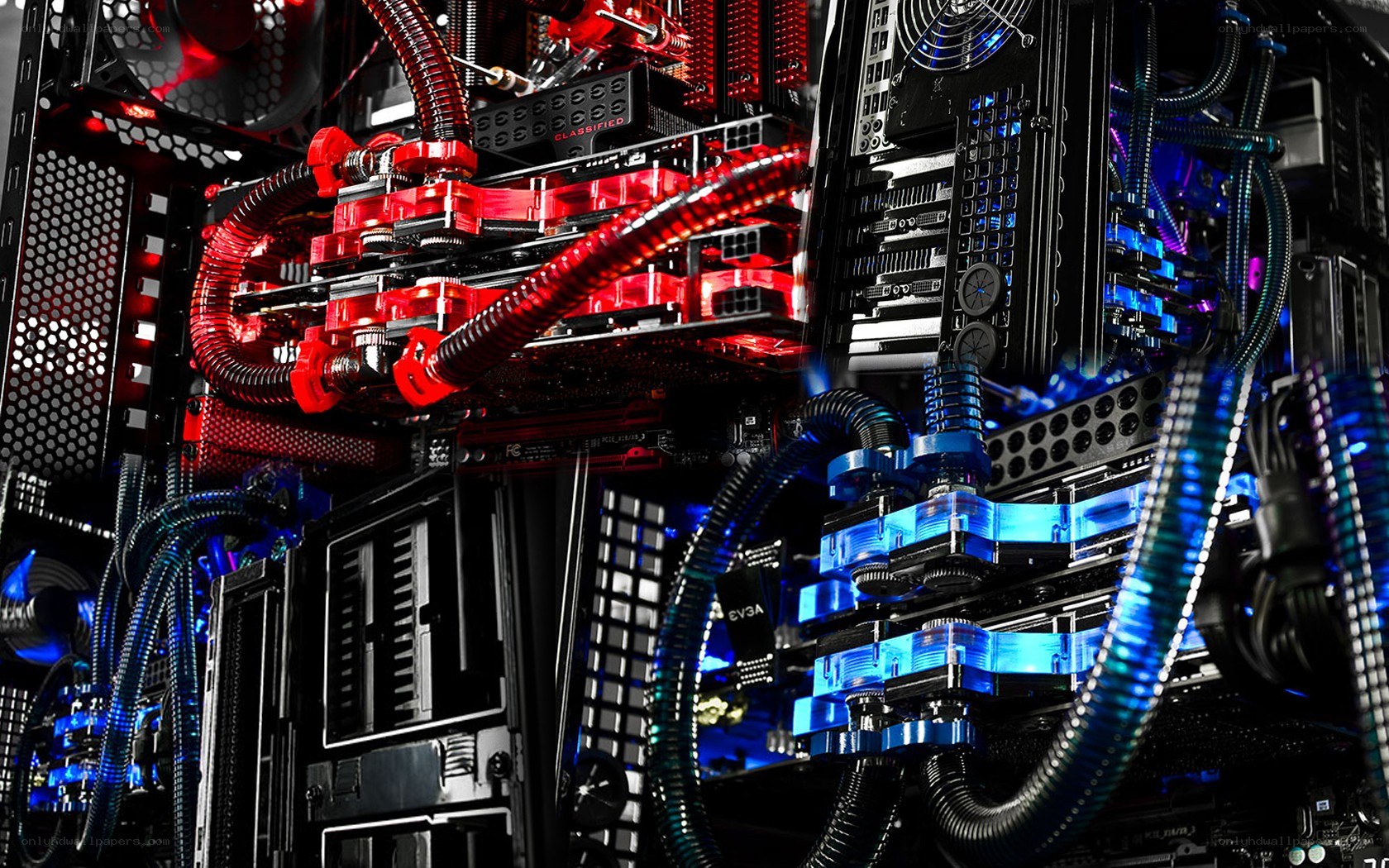 Custom PC with liquid cooling