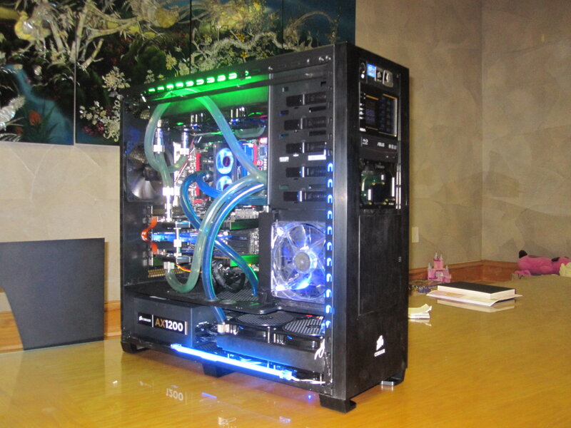 Custom Pc with Liquid Cooling — Black, Technical, Photograph