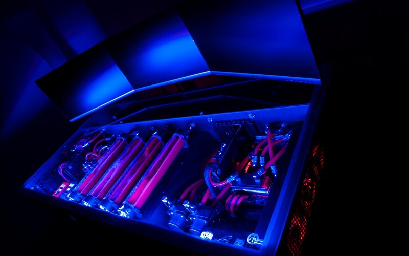 Custom Pc with Liquid Cooling — Blue, Dark