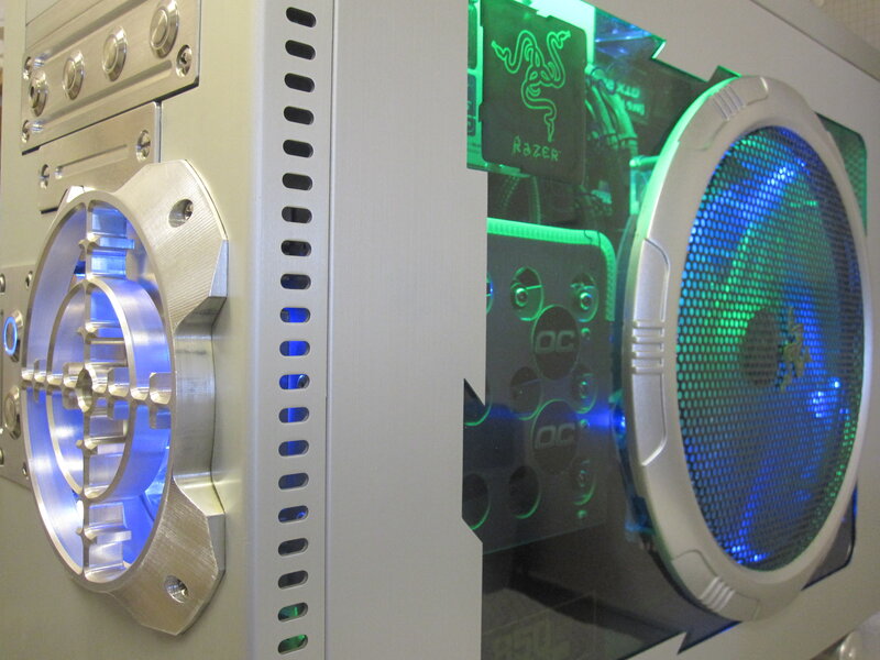 custom PC with RGB lighting