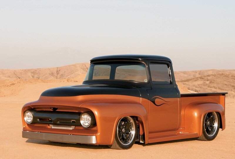 Custom Pickup Truck — Orange, Dramatic