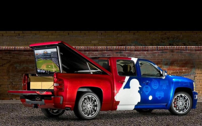Custom Pickup Truck — Red, Dramatic, Photograph