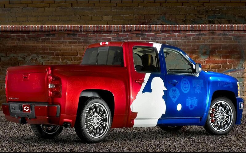 Custom Pickup Truck — Red, Dramatic