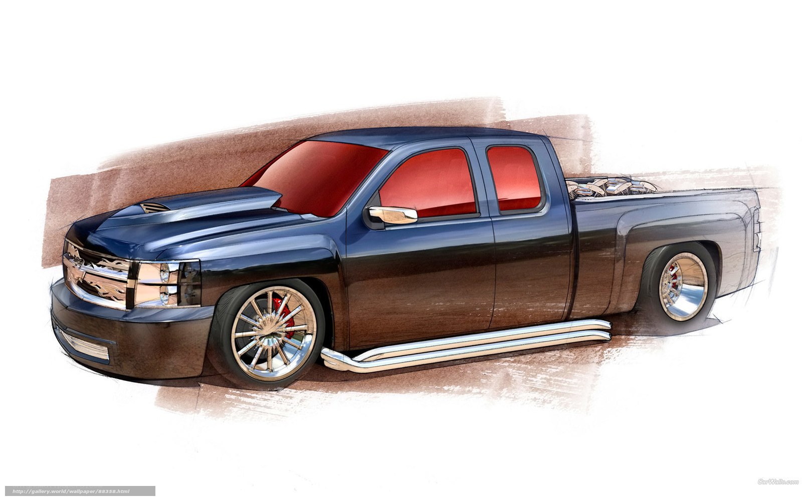 custom pickup truck sketch