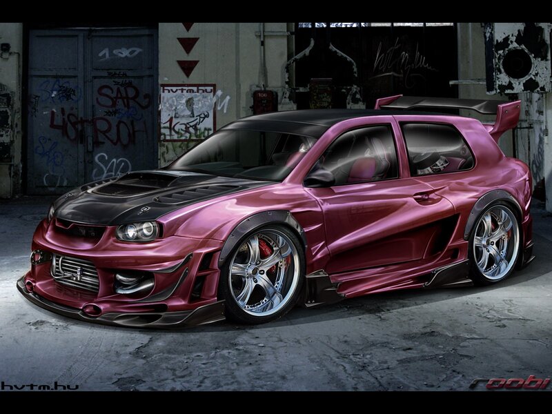 Custom Pink Hatchback