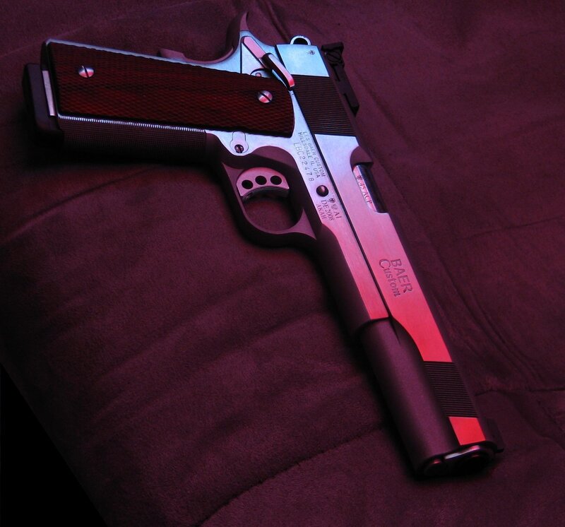 custom pistol on fabric