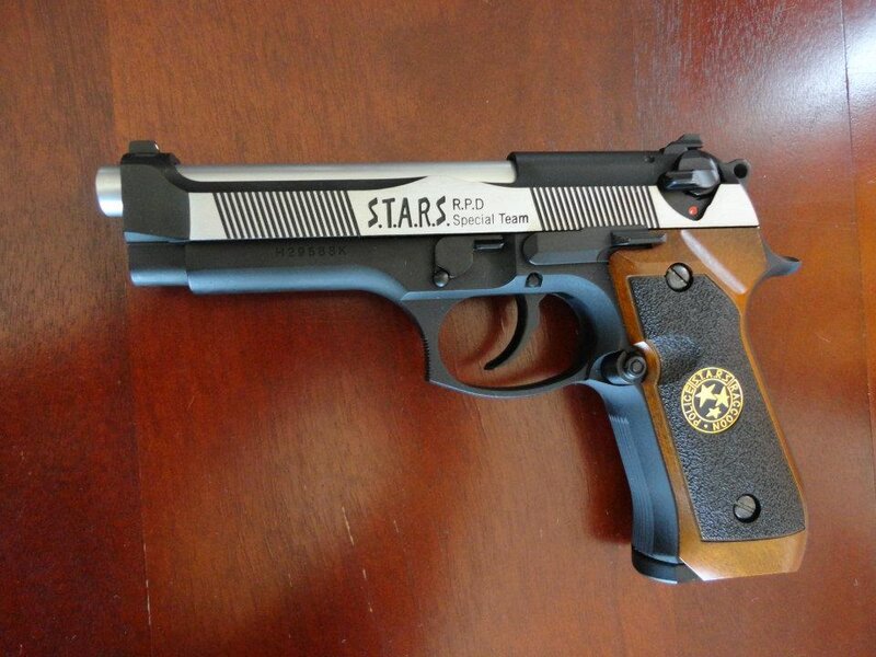 Custom Pistol on Table — Brown, Neutral