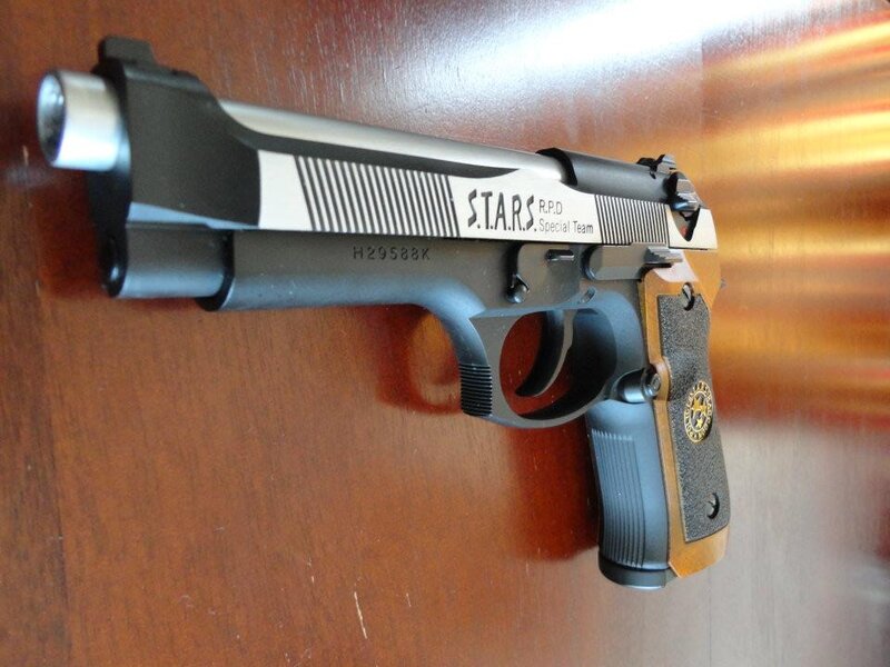 Custom Pistol on Table — Brown