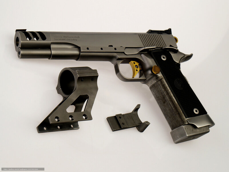 custom pistol with accessories