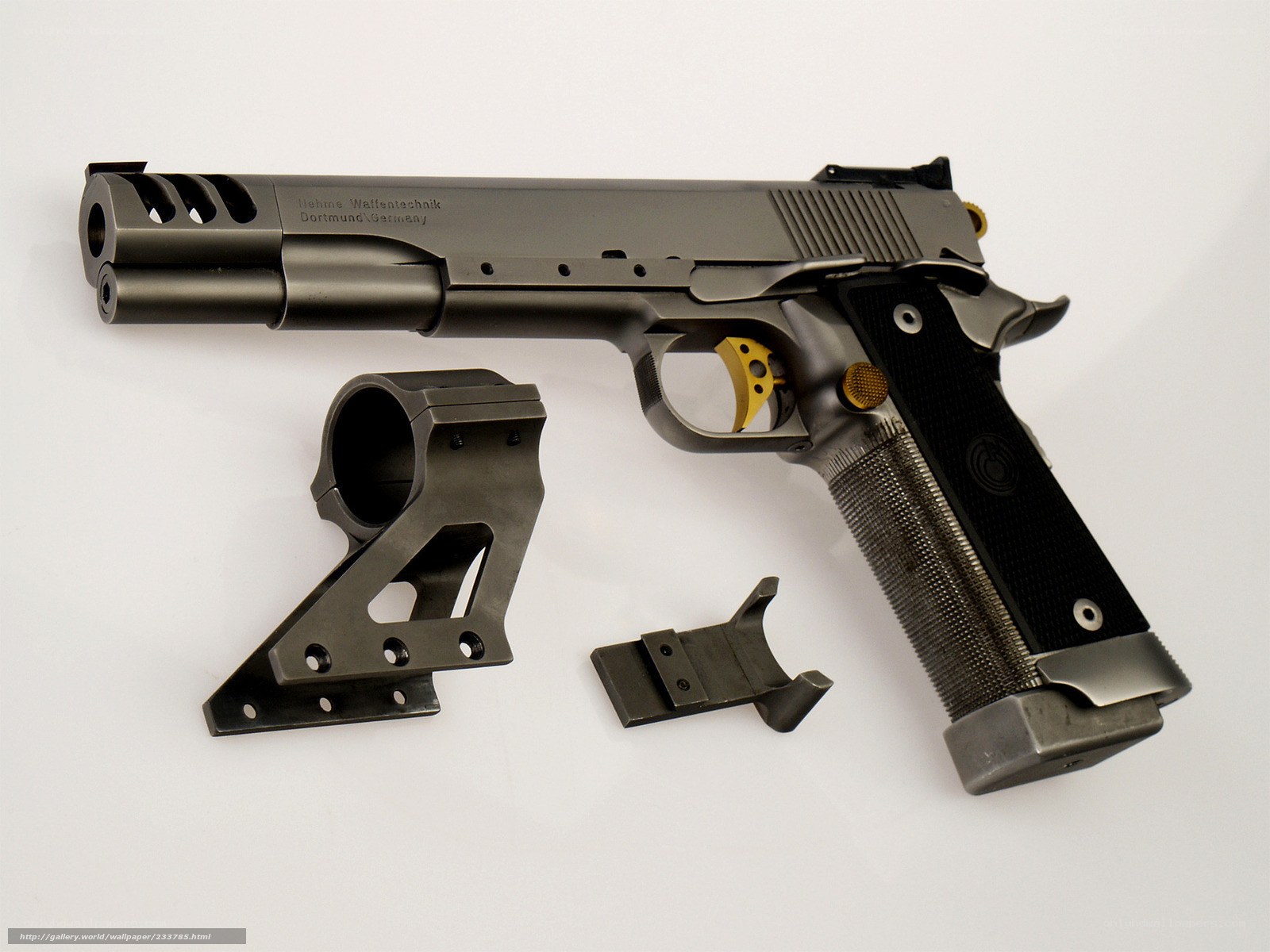 custom pistol with accessories