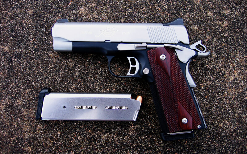 custom pistol with magazine