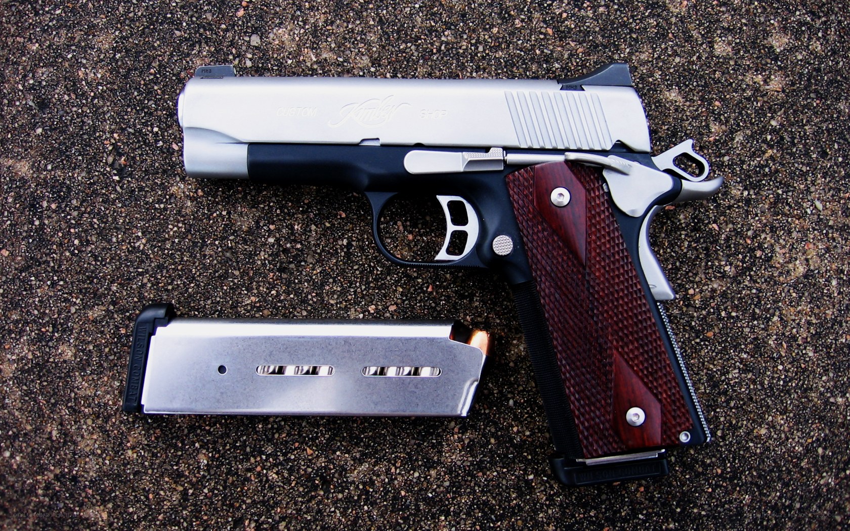 custom pistol with magazine