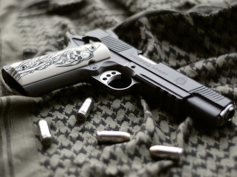 Custom Pistol with Skull Grips