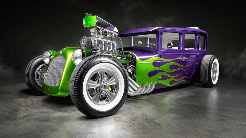 Custom Purple and Green Hot Rod