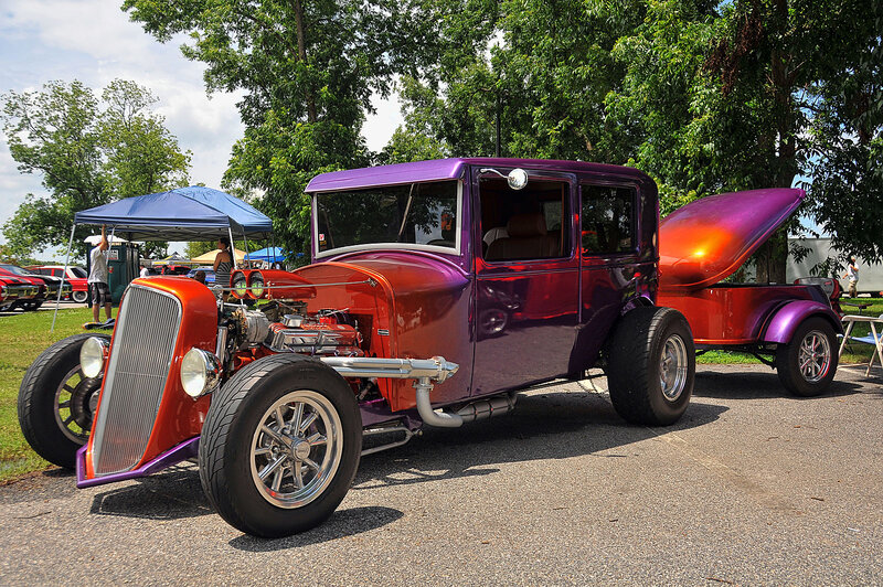 Custom Purple and Red Hot Rod