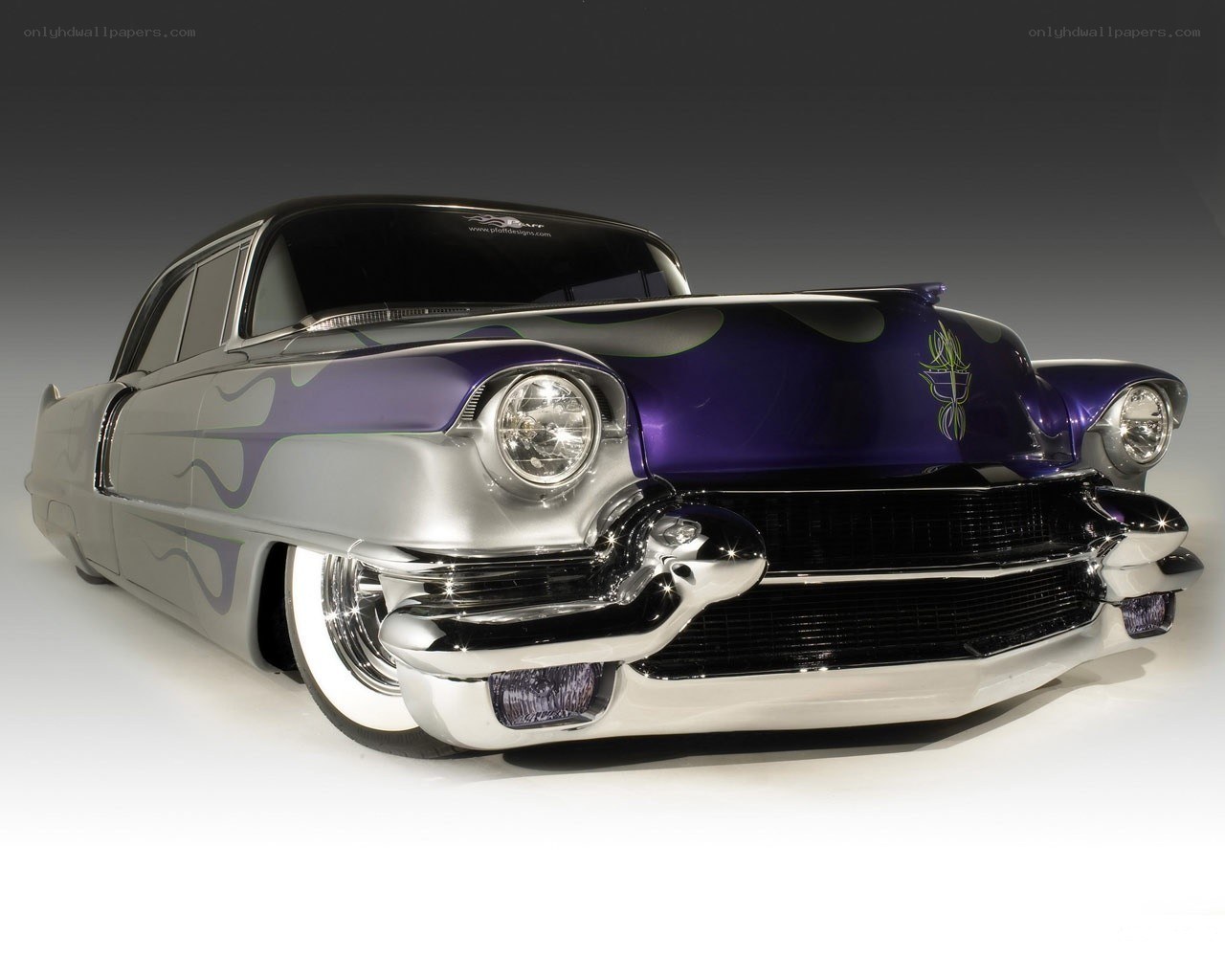 custom purple and silver car