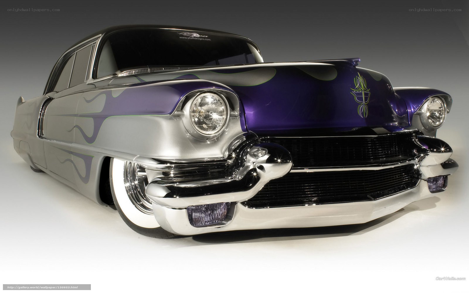 custom purple and silver car