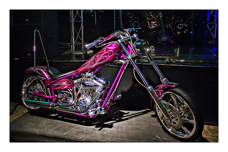 Custom Purple Chopper Motorcycle