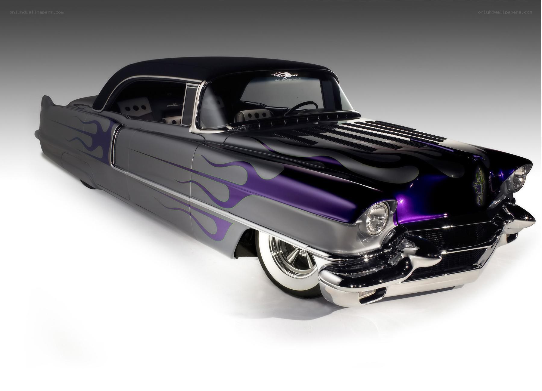 Custom purple flame car