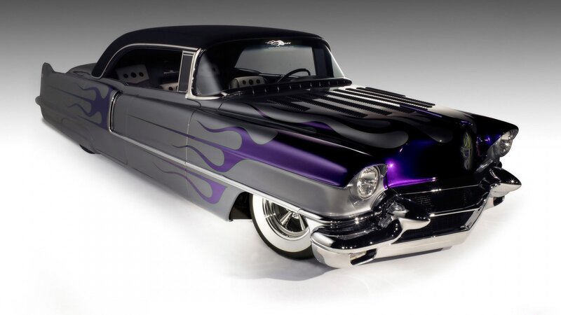 custom purple flame car