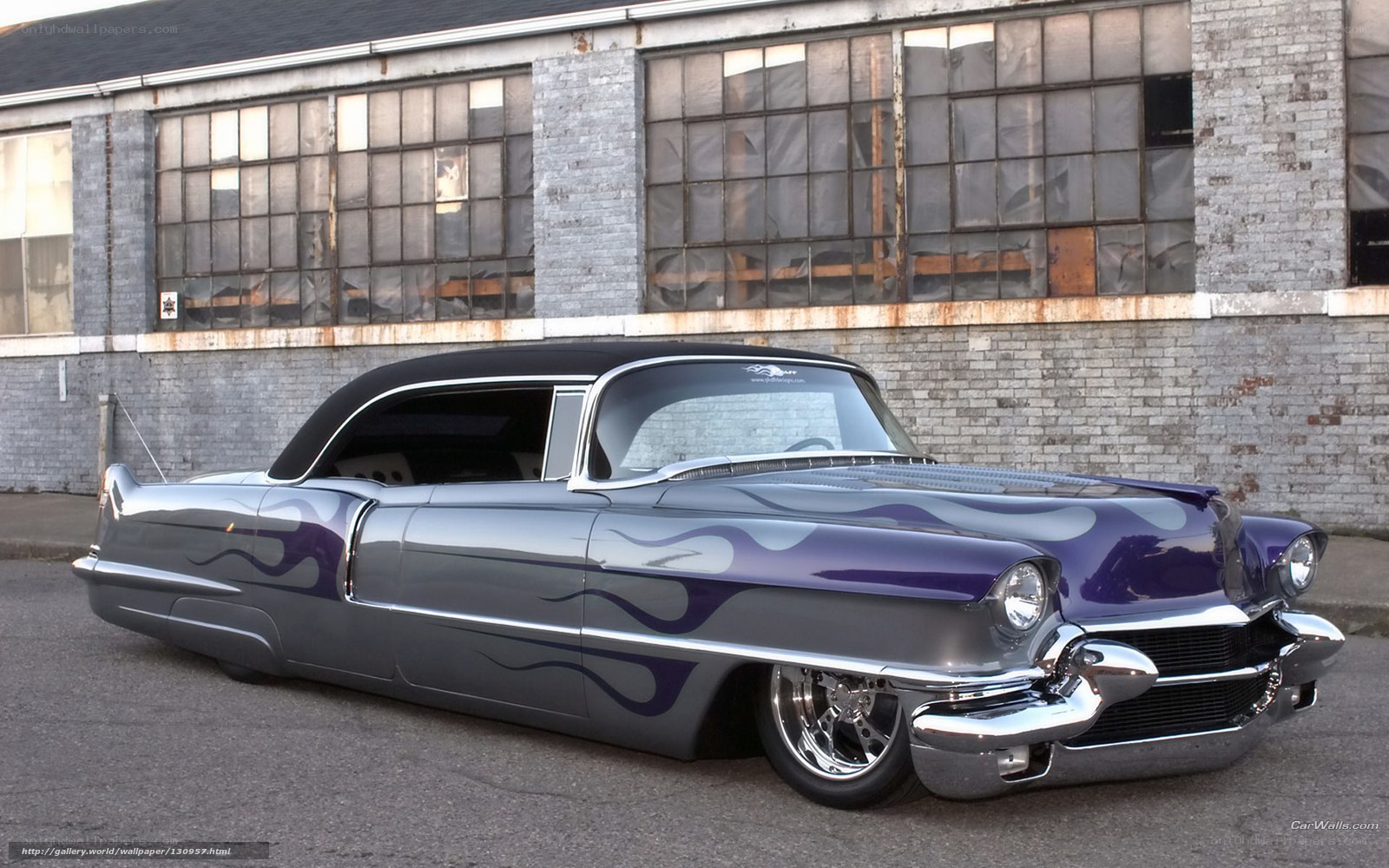 custom purple flame car
