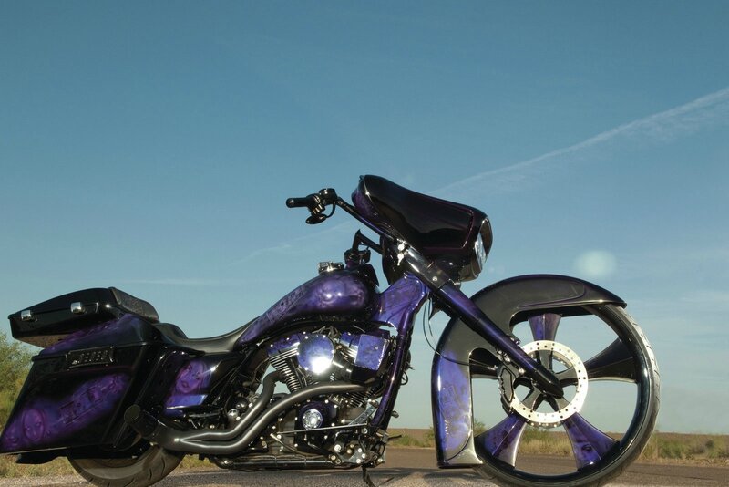 Custom Purple Motorcycle — Dramatic
