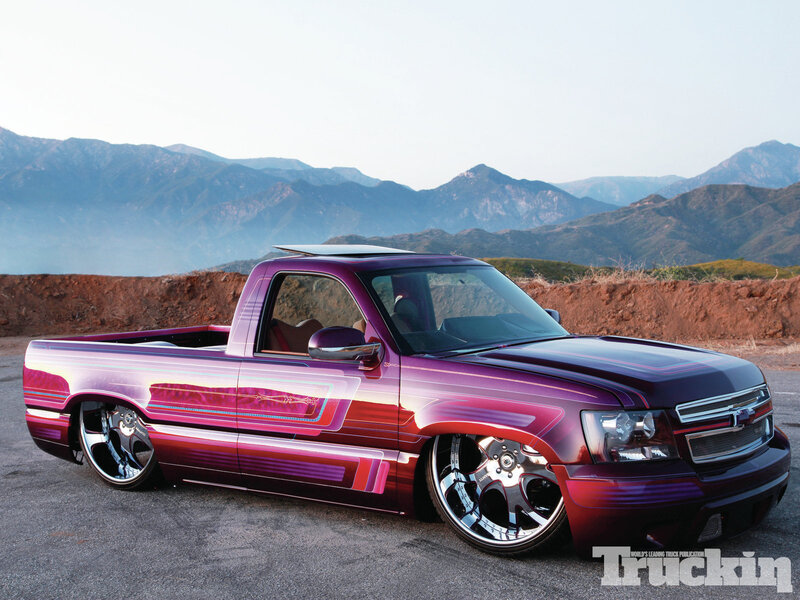 Custom Purple Pickup Truck — Dramatic, Afternoon