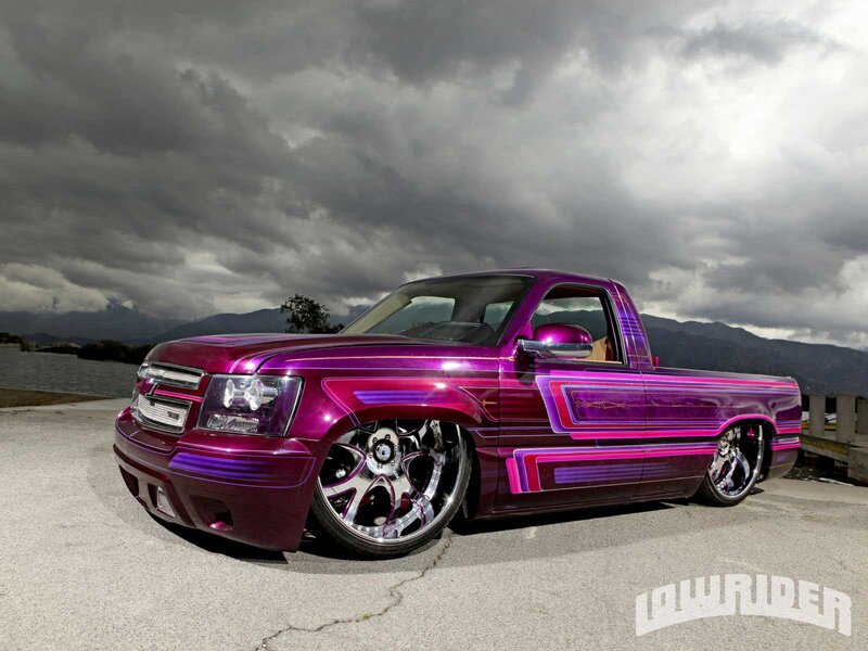 Custom Purple Pickup Truck — Dramatic, Photograph
