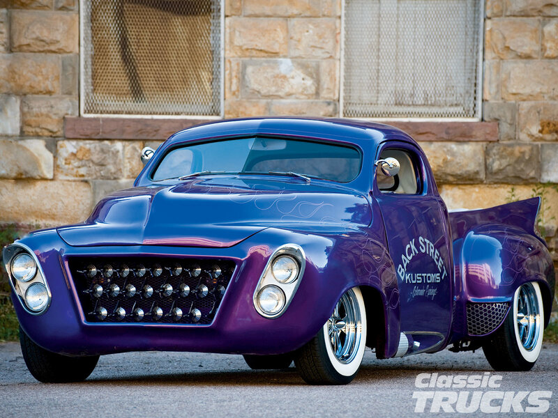 Custom Purple Pickup Truck — Dramatic
