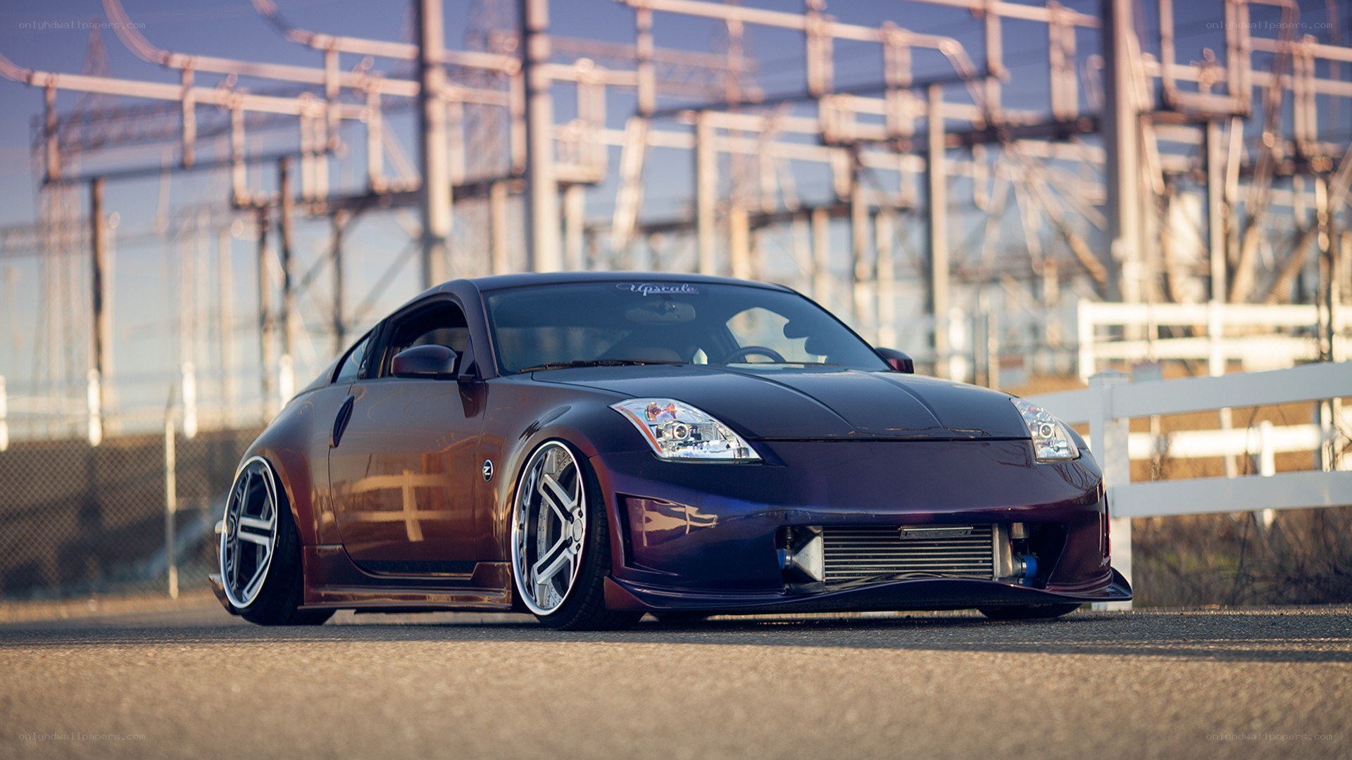 Custom purple sports car