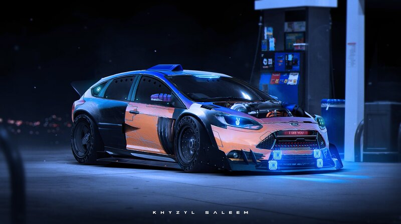 Custom Race Car — Blue