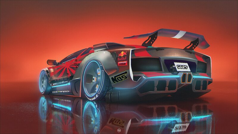 Custom Race Car — Red, Dramatic