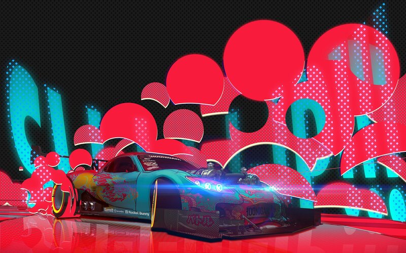 Custom Race Car — Red, Vibrant